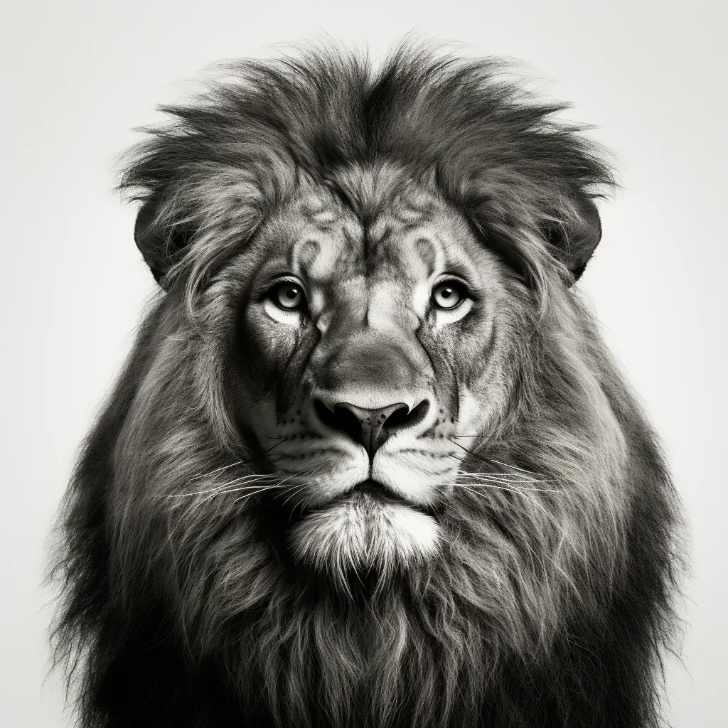 lion black white photography head face front silhouette