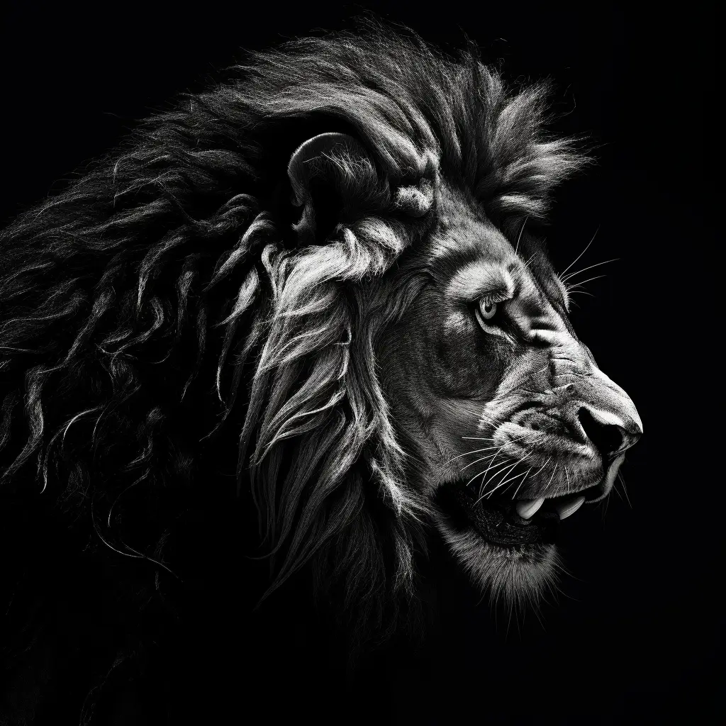 lion side black head face silhouette photography