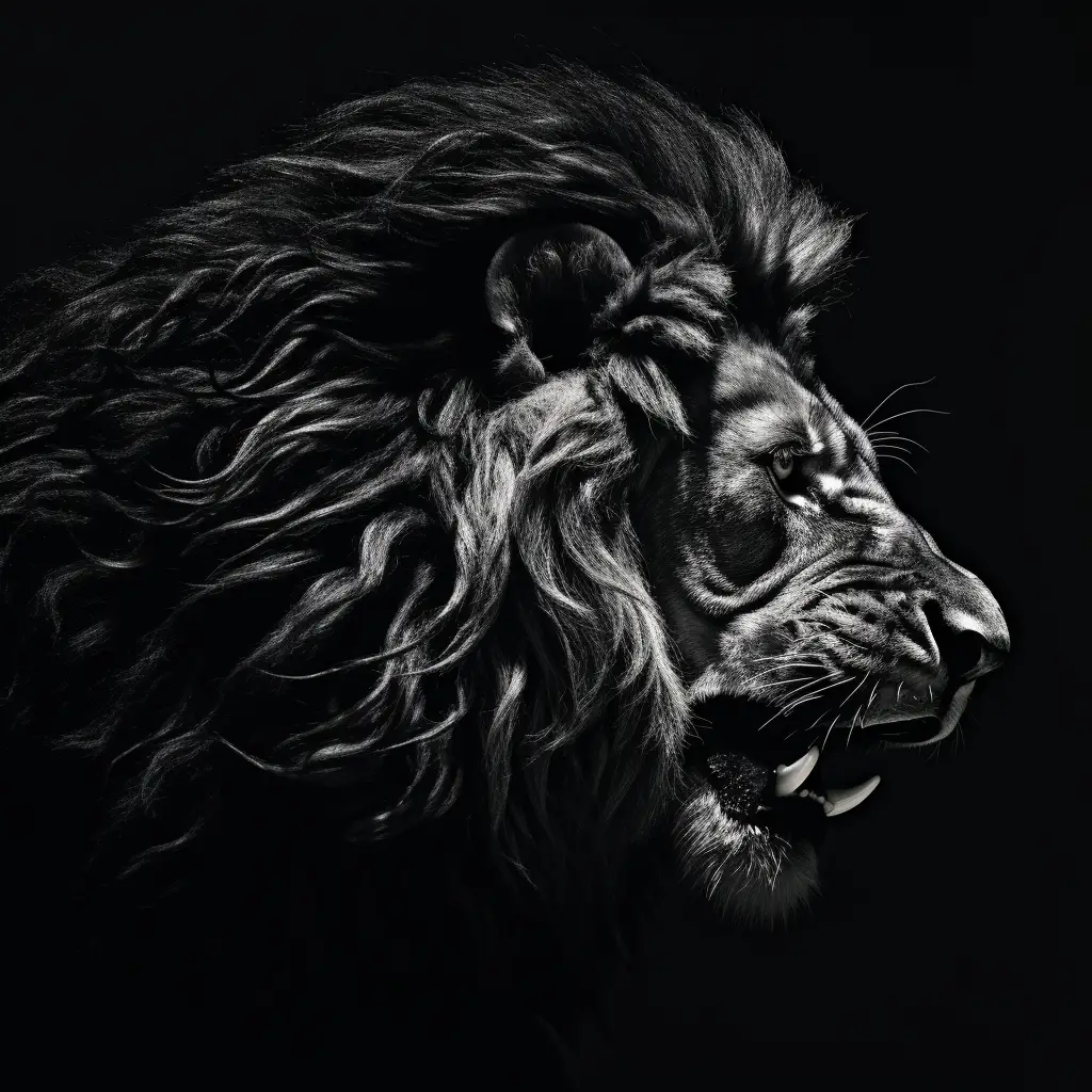 lion side photography black face head silhouette