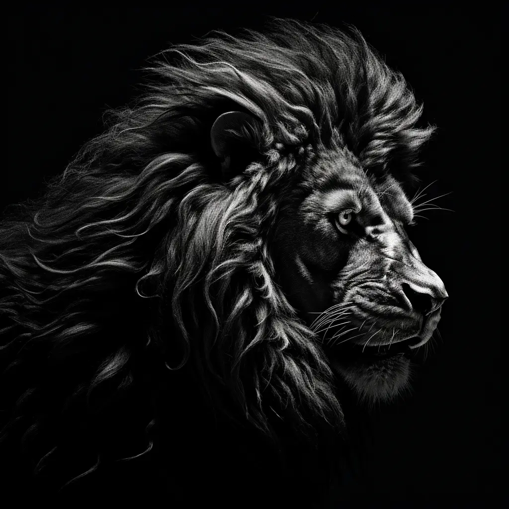 lion side photography black head face silhouette