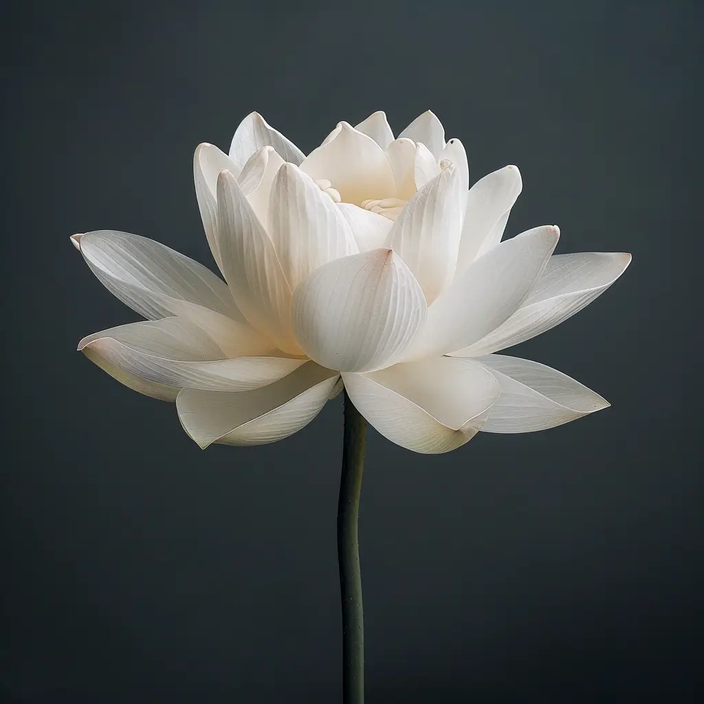 lotus bloom flower white single photography