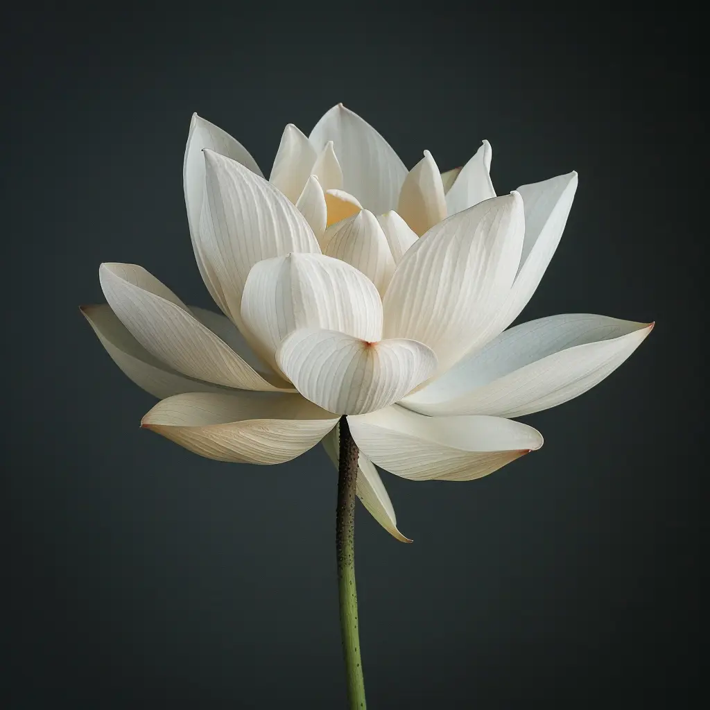 lotus flower bloom single white photography