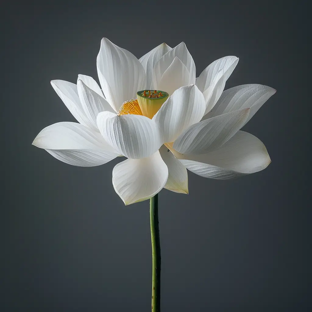 lotus flower bloom white single photography