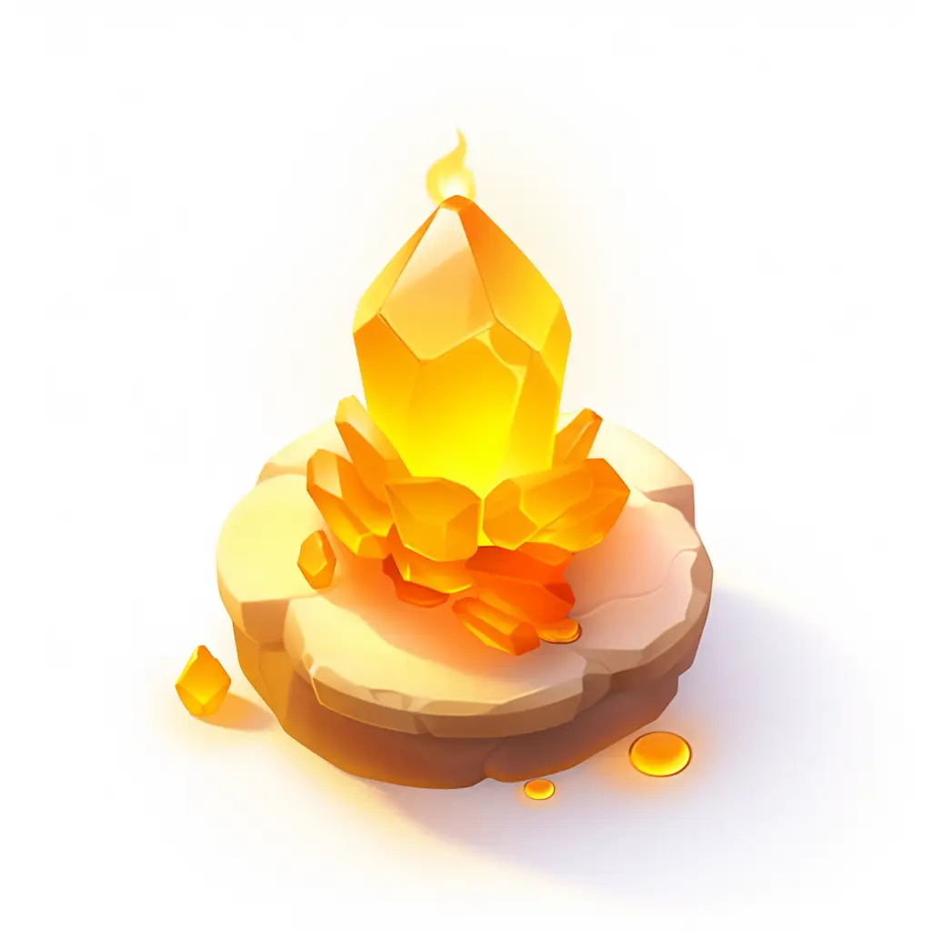 magic sorcerer stone icon 3D game UI gold golden