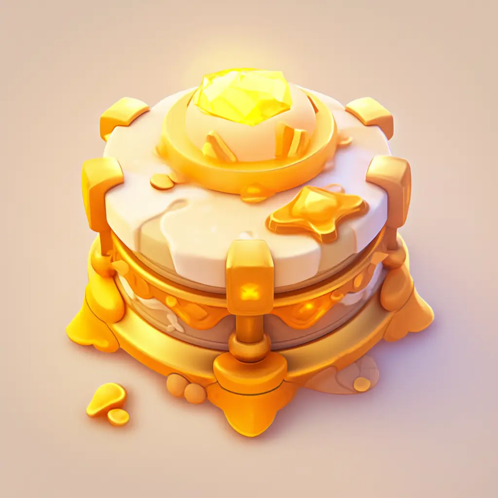 magic sorcerer stone icon 3D game gold golden UI