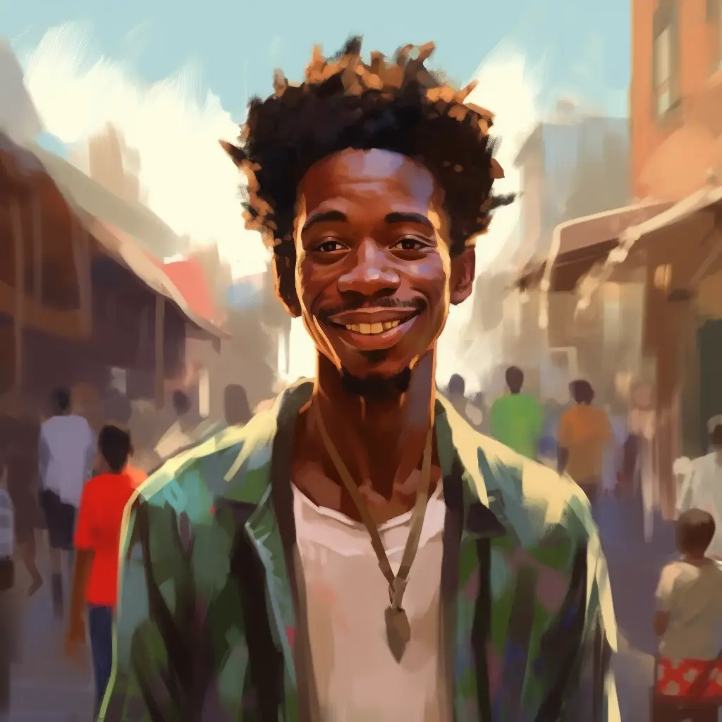 man African male cartoon illustration painting face portrait