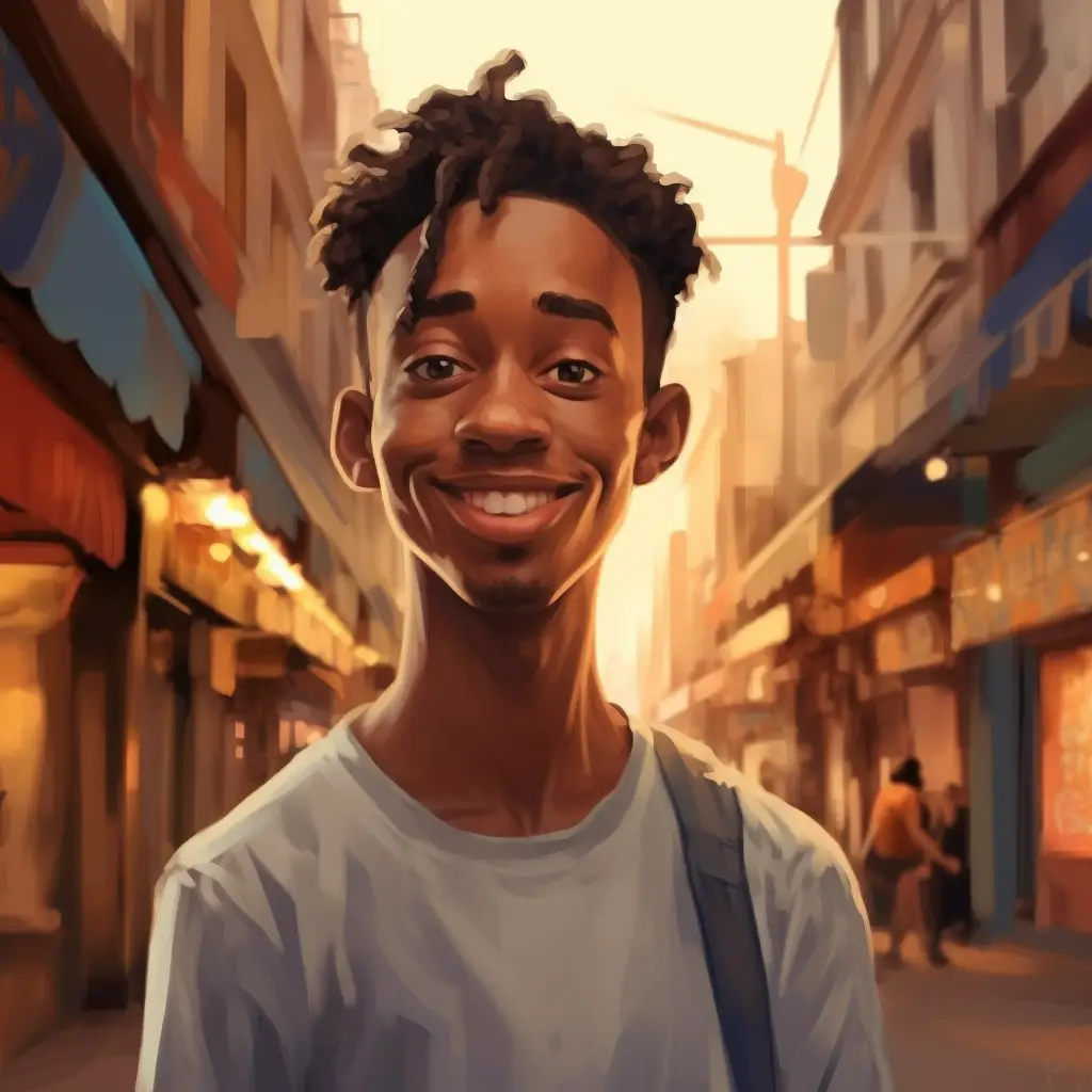 man African male illustration cartoon painting portrait face