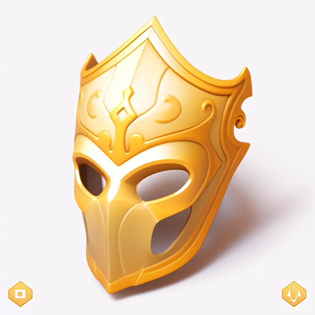 mask helmet icon 3D game gold golden UI