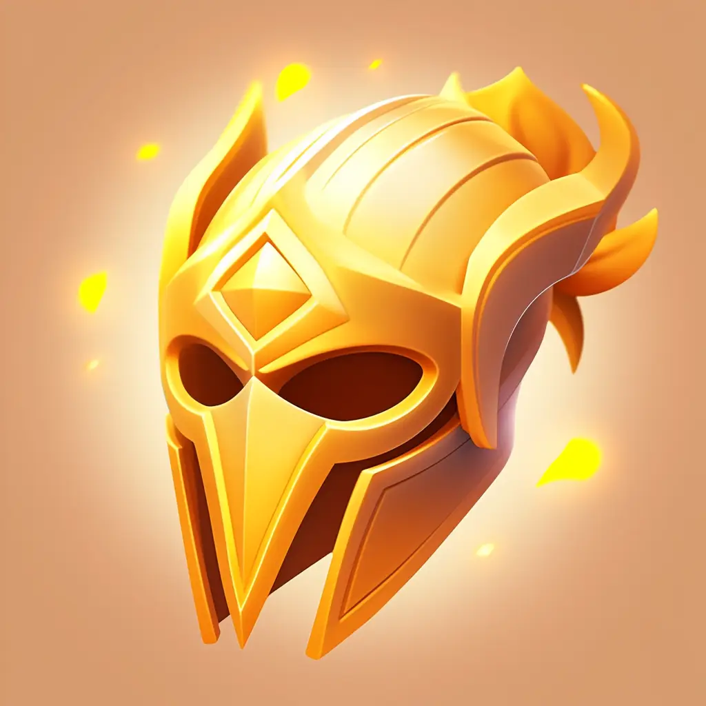 mask helmet icon 3D game golden gold UI