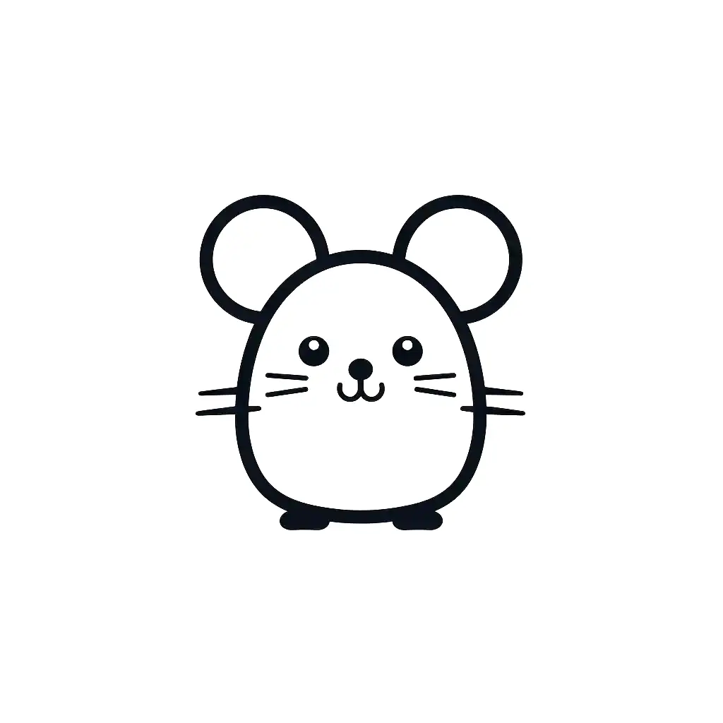 mice mouse thick line cartoon logo vector icon
