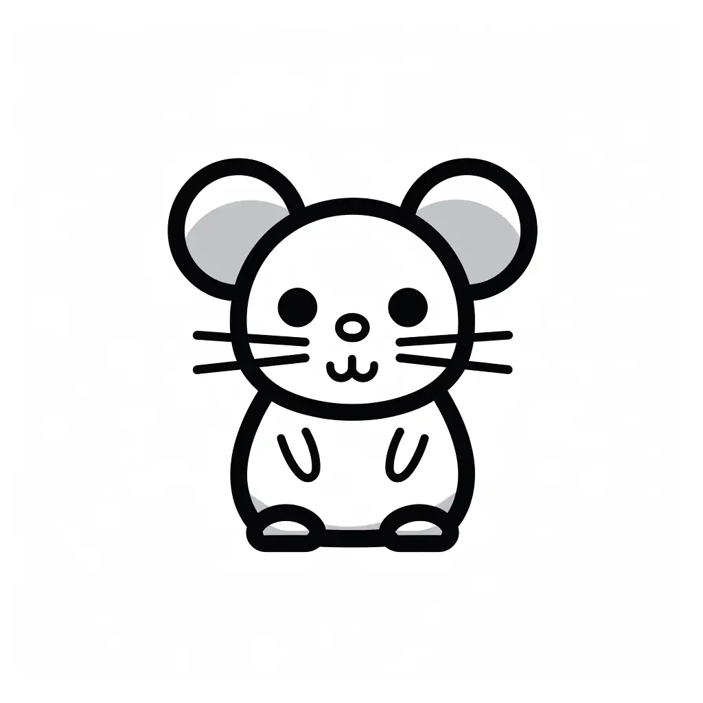 mice mouse thick line cartoon vector logo icon
