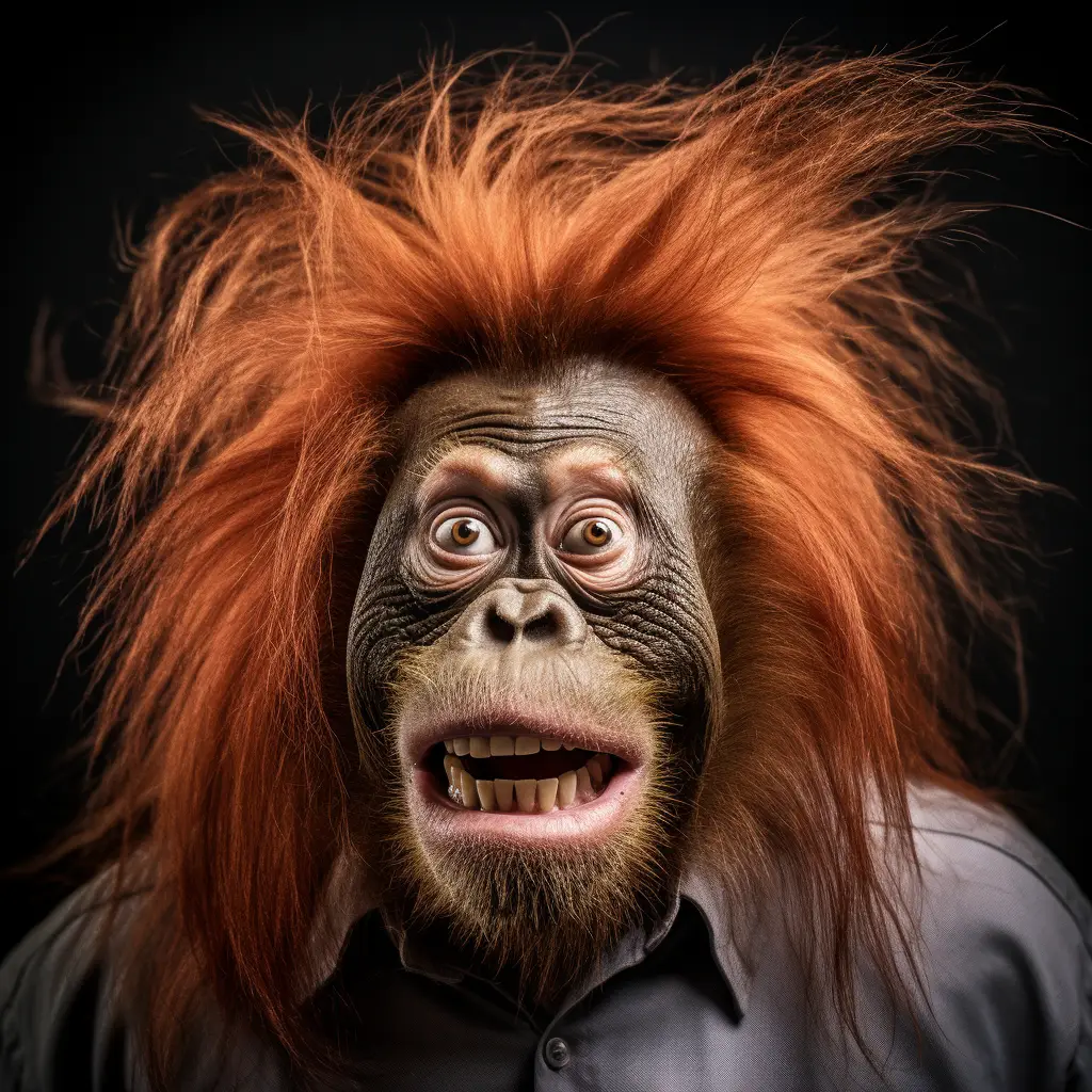 monkey orangutan ape crazy fur photography portrait hair mane mania