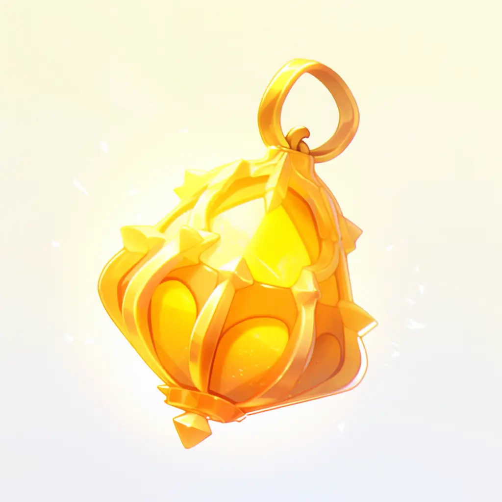 necklace pendant icon 3D game UI golden gold