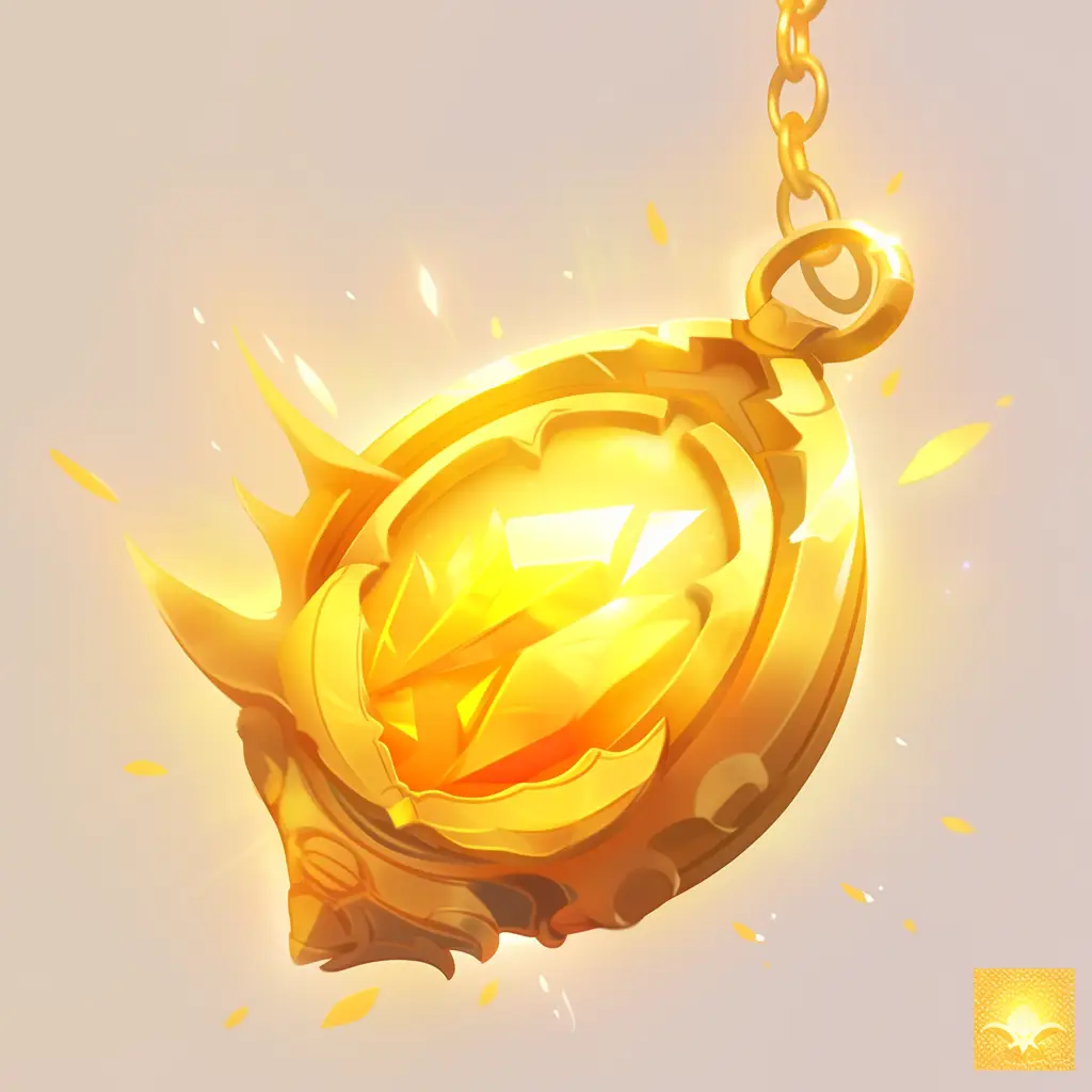 necklace pendant icon 3D game gold golden UI