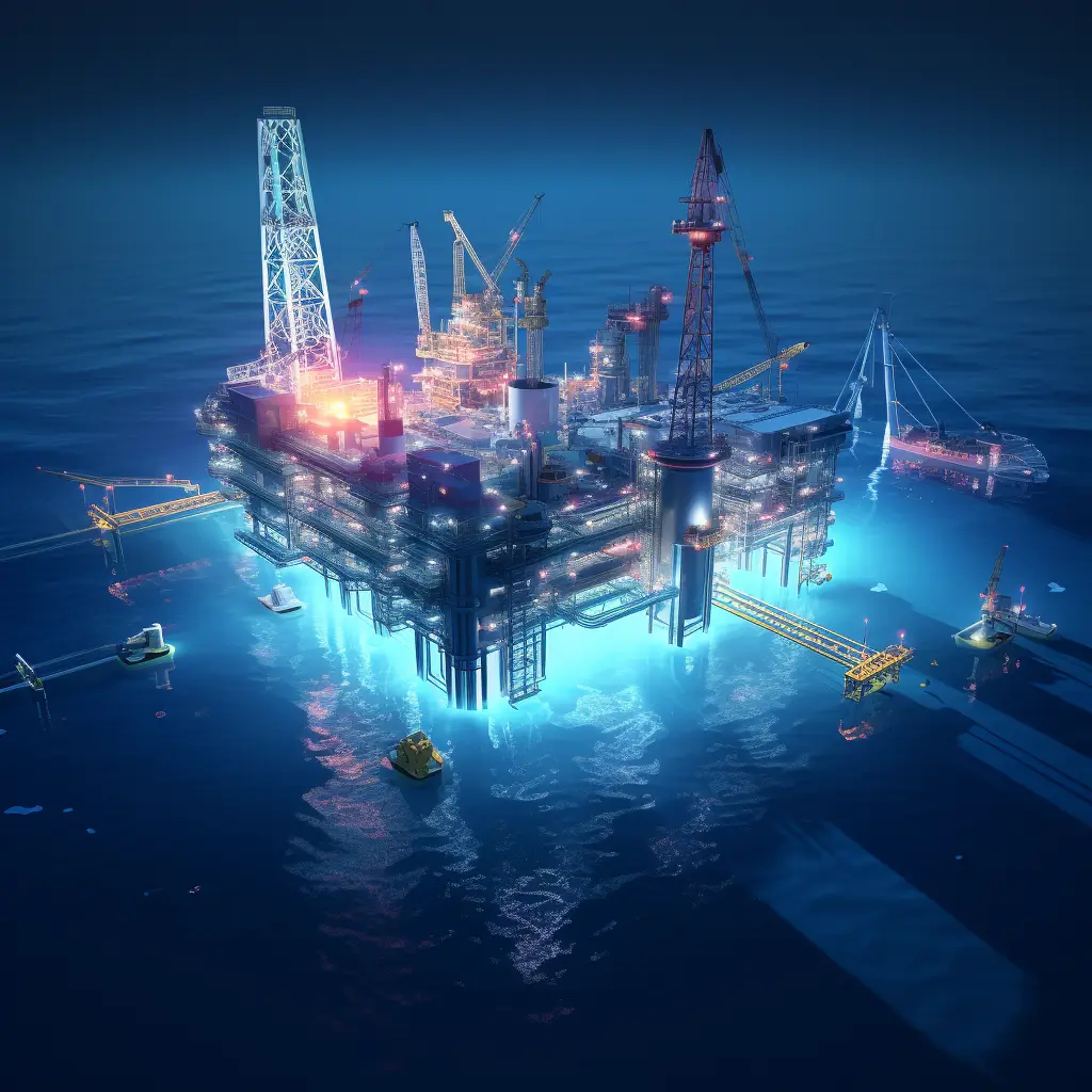 oilfield offshore oil well ocean blue scene mode 3D