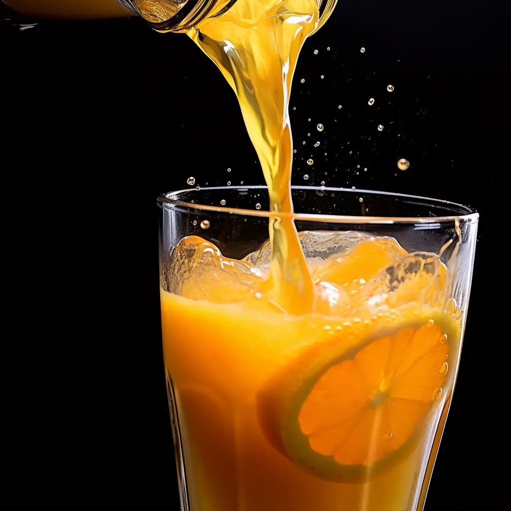 orange juice cup liquid pouring pour black glass photography