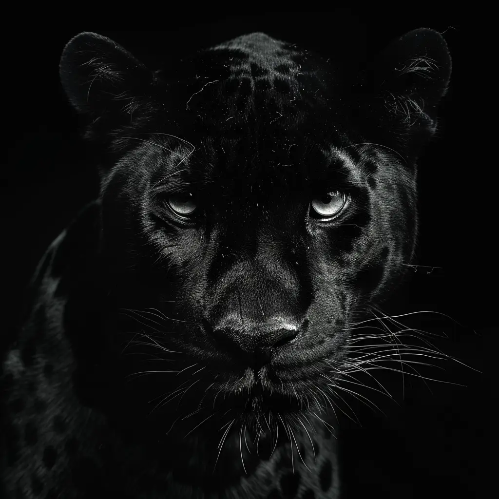 panther photography black face head silhouette