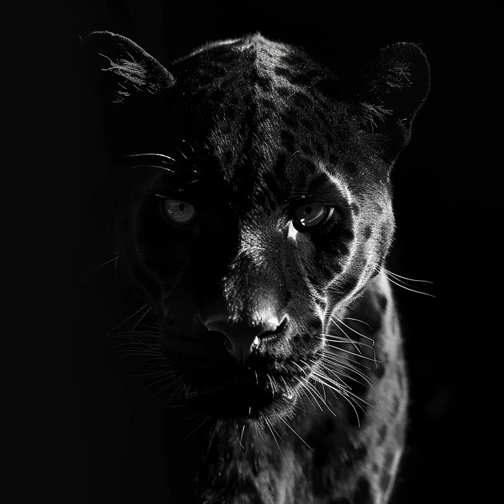 panther photography black head face silhouette