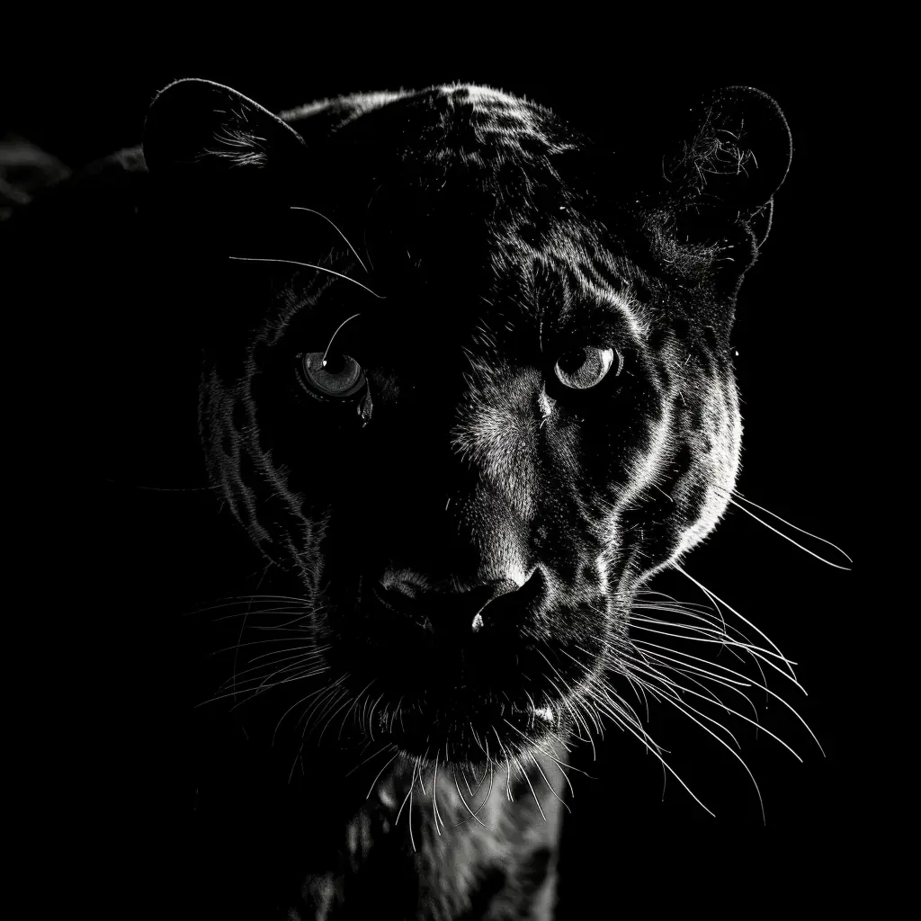 panther photography face head black silhouette