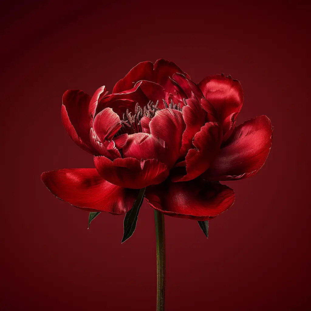 peony flower Chinese red bloom single photography