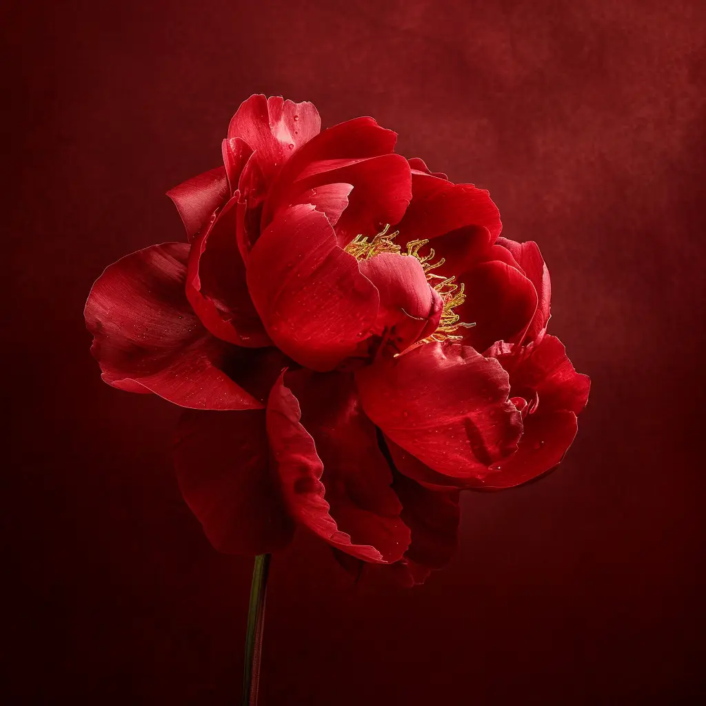 peony flower Chinese red single bloom photography