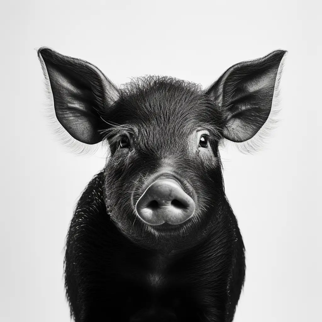 pig black white photography head face silhouette front