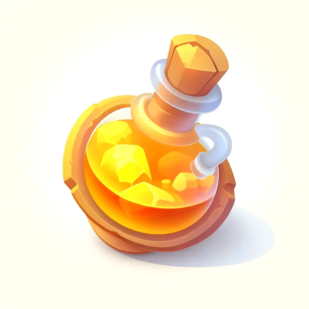 potion medicine bottle icon 3D game UI gold golden