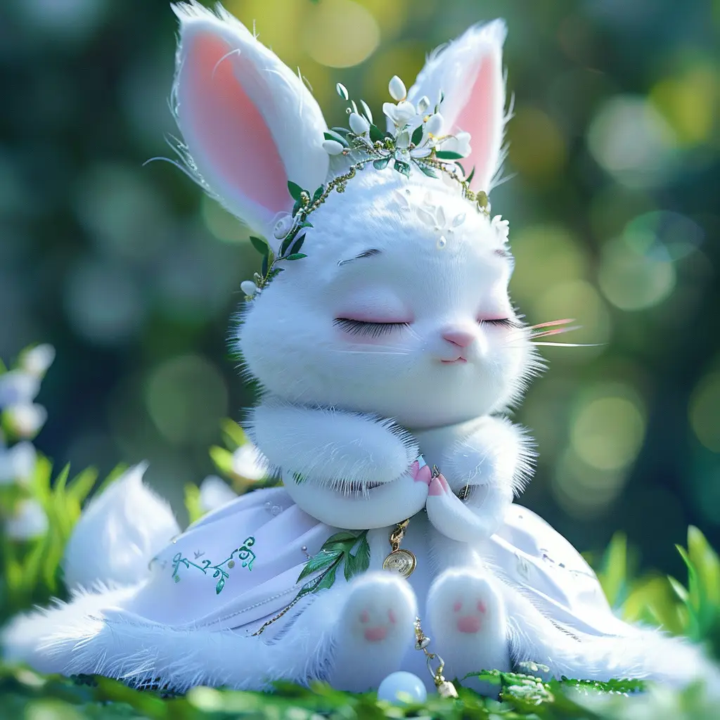 rabbit baby cute sleep cartoon animation 3D