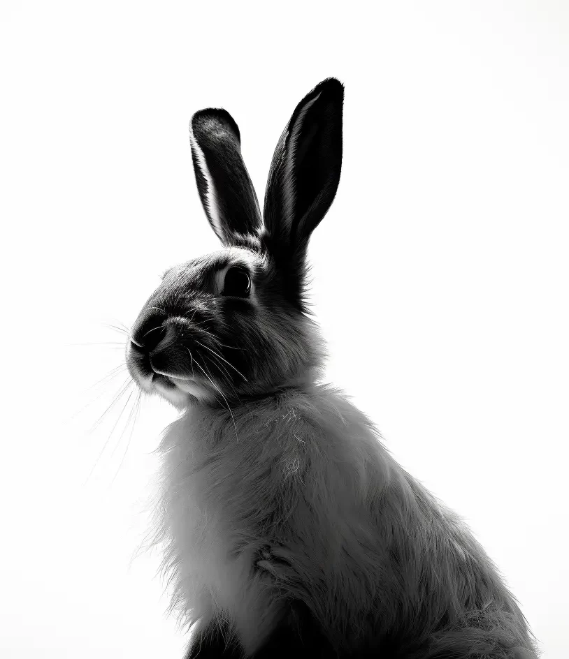 rabbit black face head silhouette photography