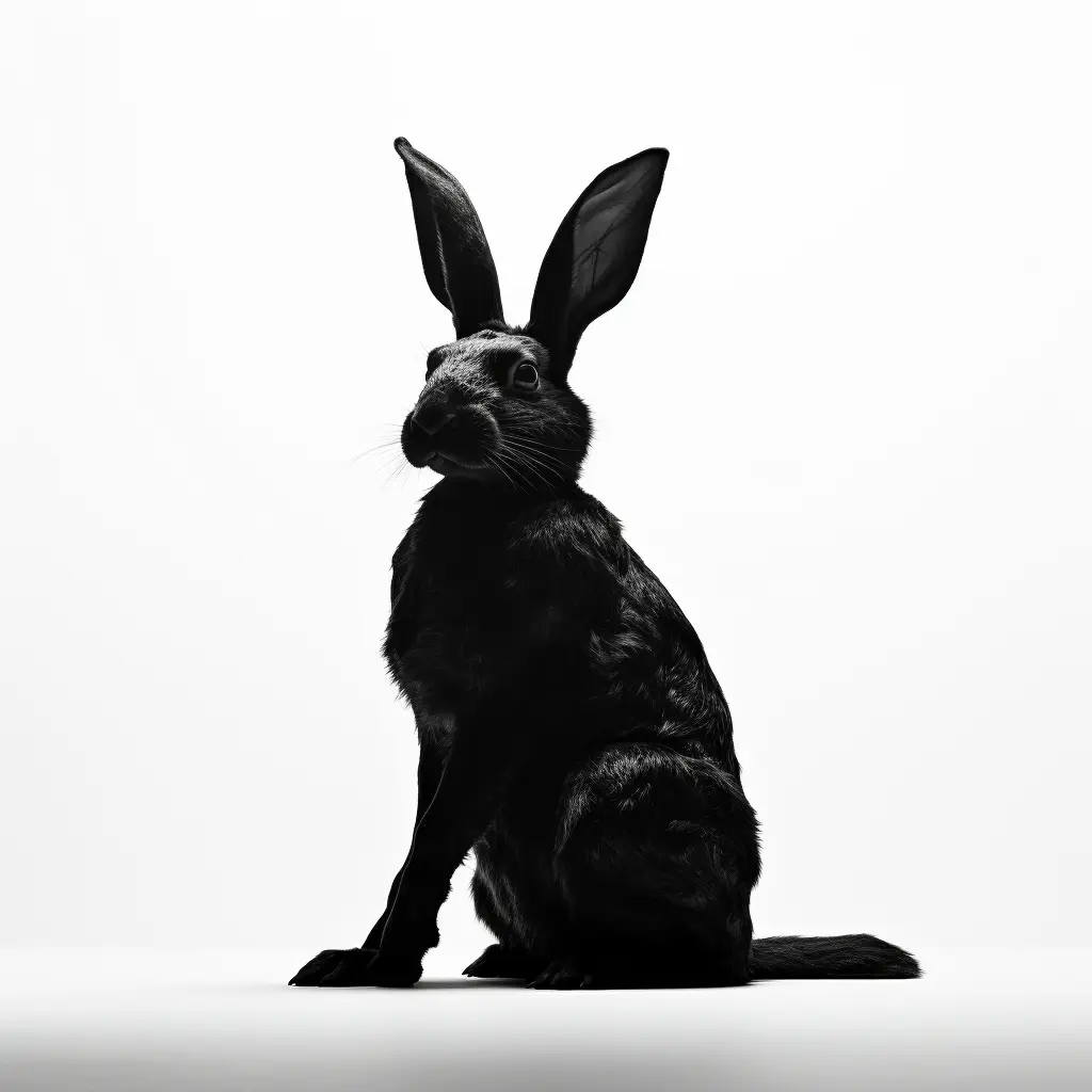 rabbit black head face silhouette photography