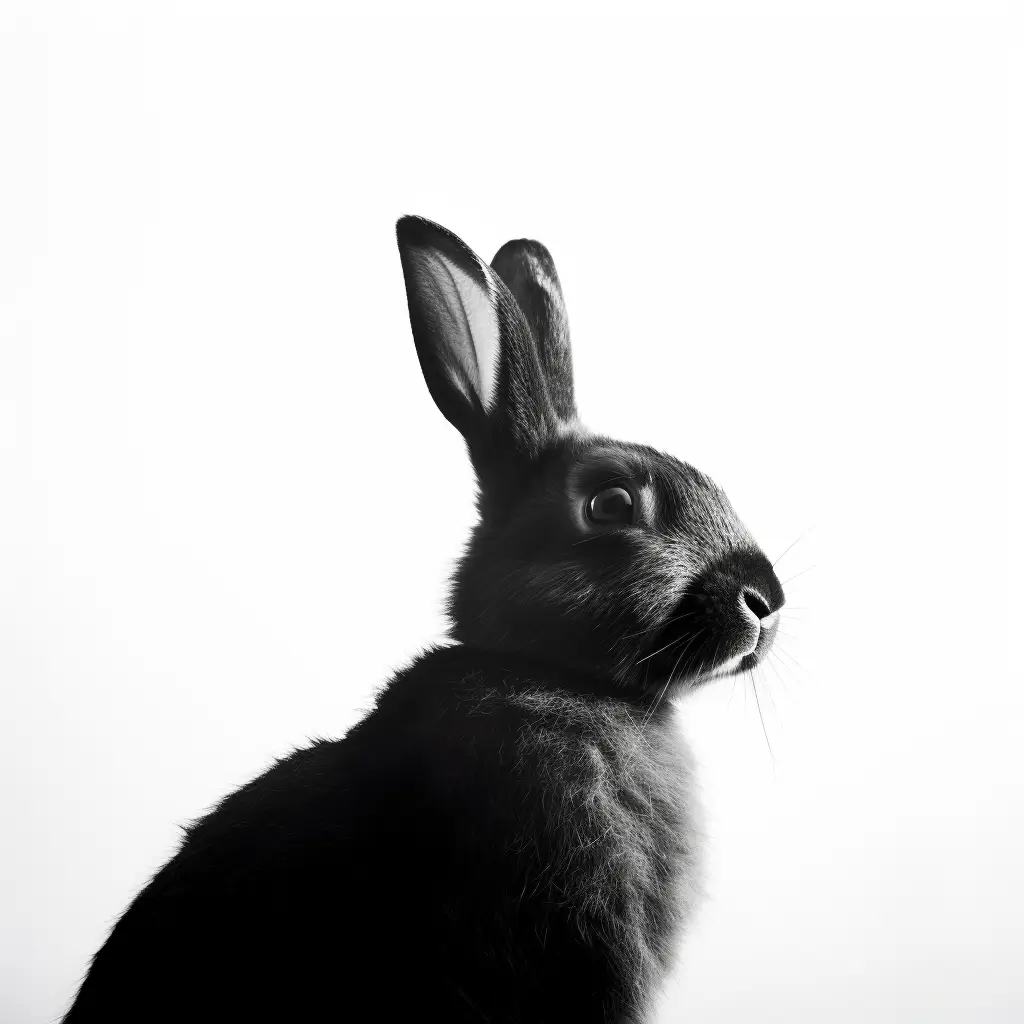 rabbit black photography head face silhouette