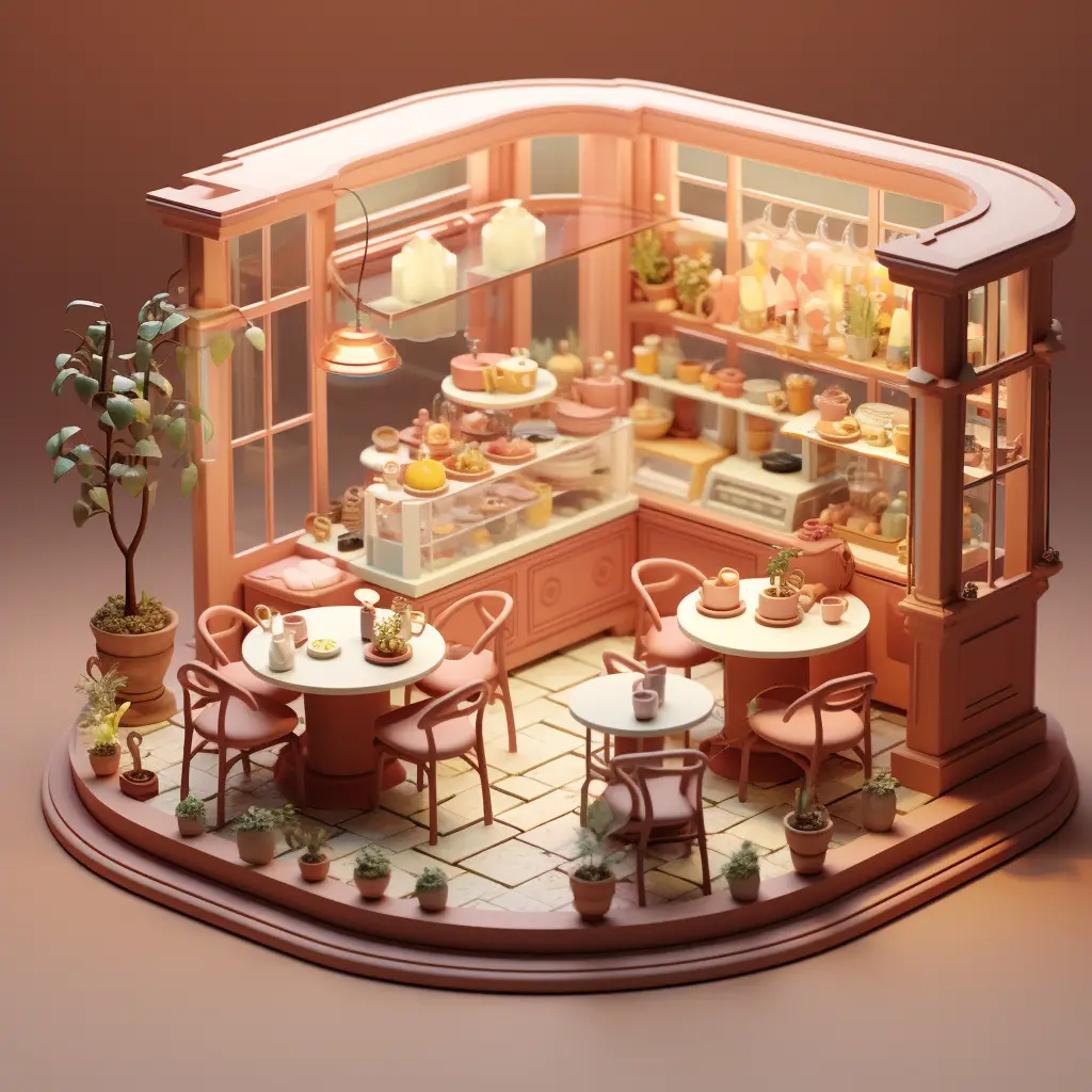 restaurant 3D C4D model space scene