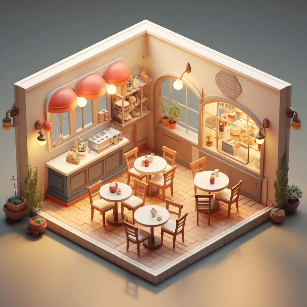 restaurant 3D C4D space model scene