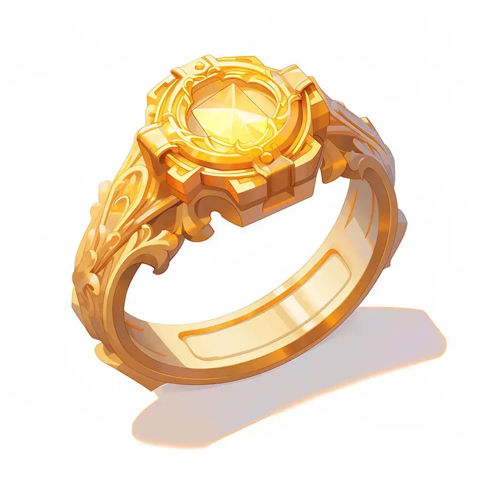 ring icon 3D game UI golden gold