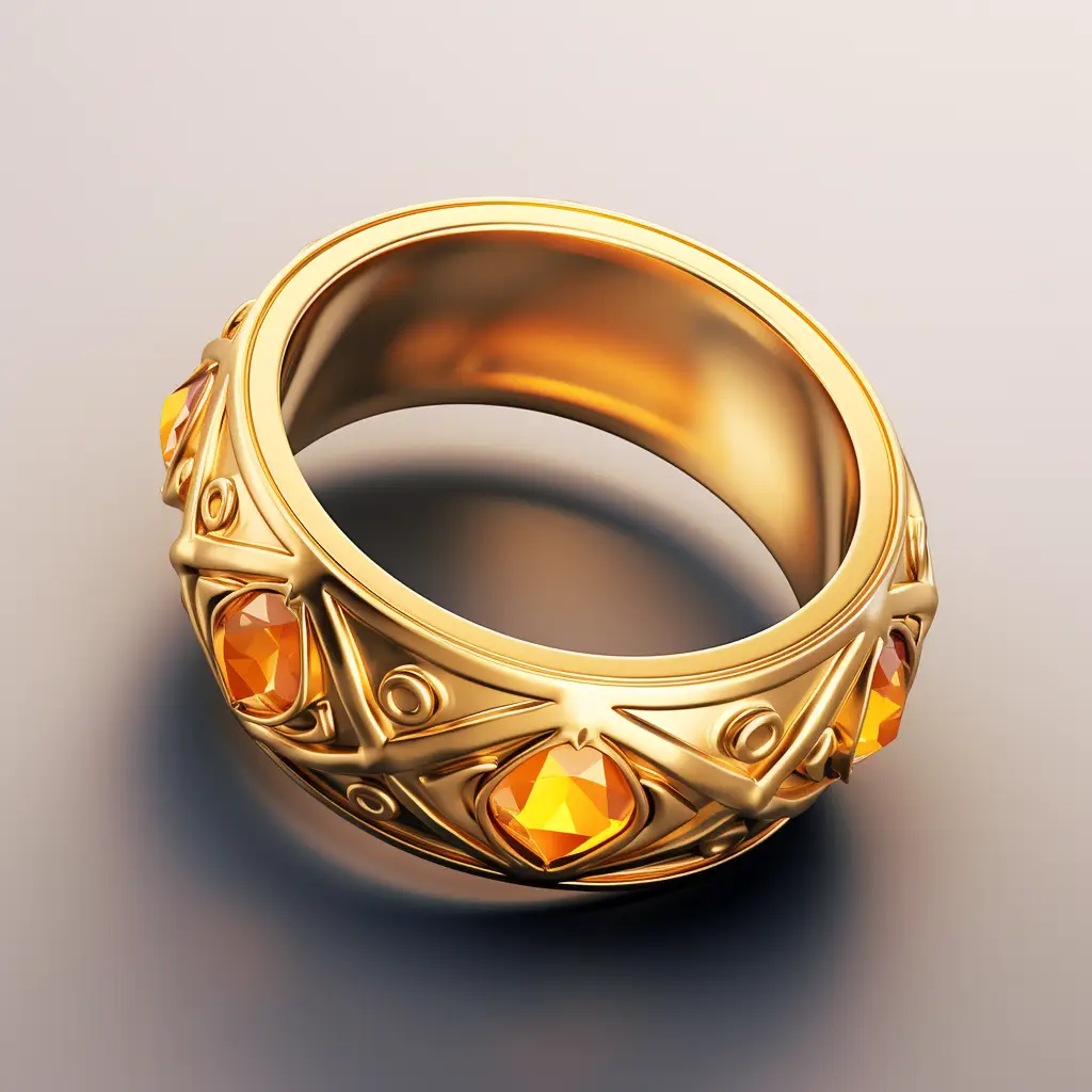 ring icon 3D material game UI art gold golden