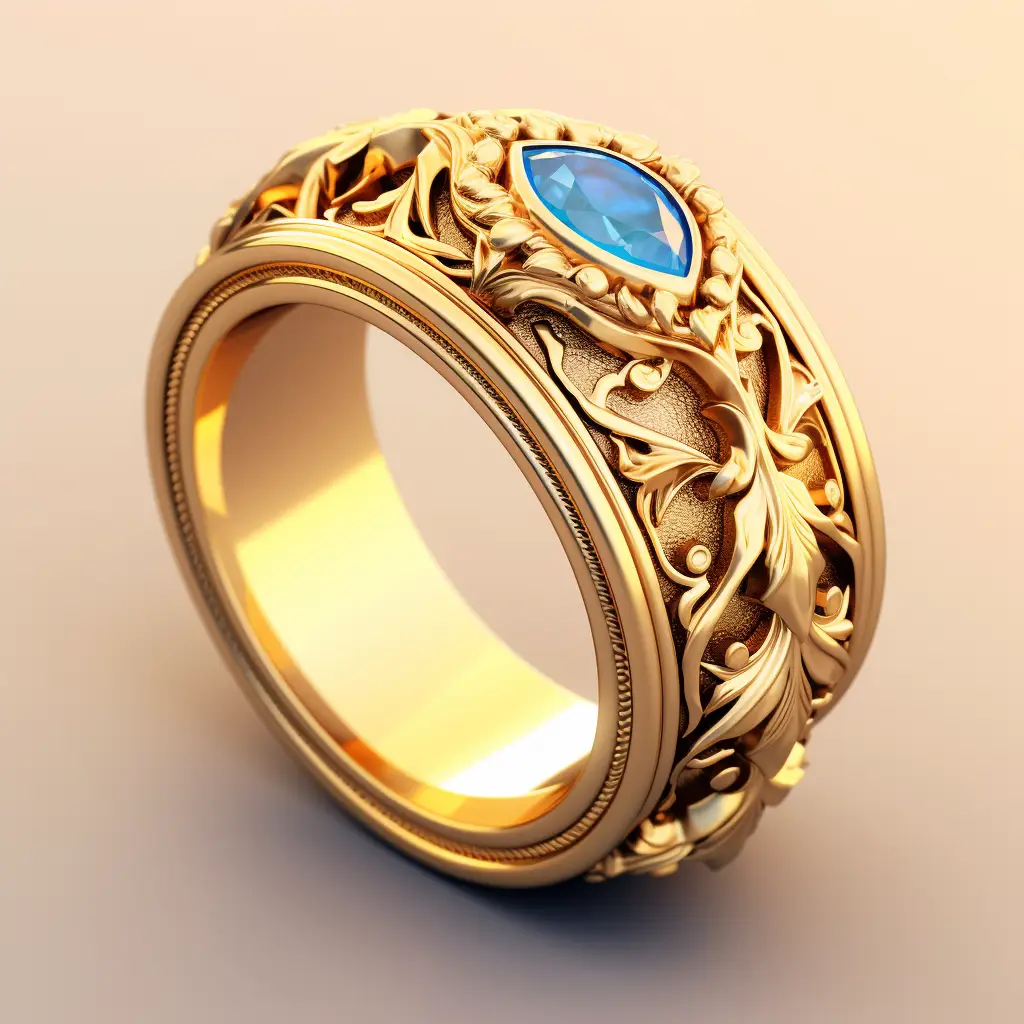 ring icon 3D material game gold UI art golden