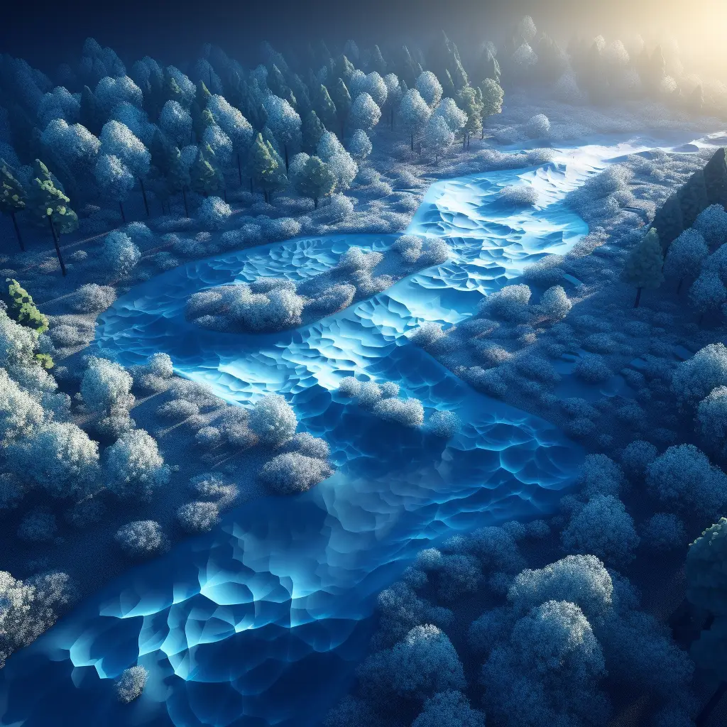 river blue scene 3D model