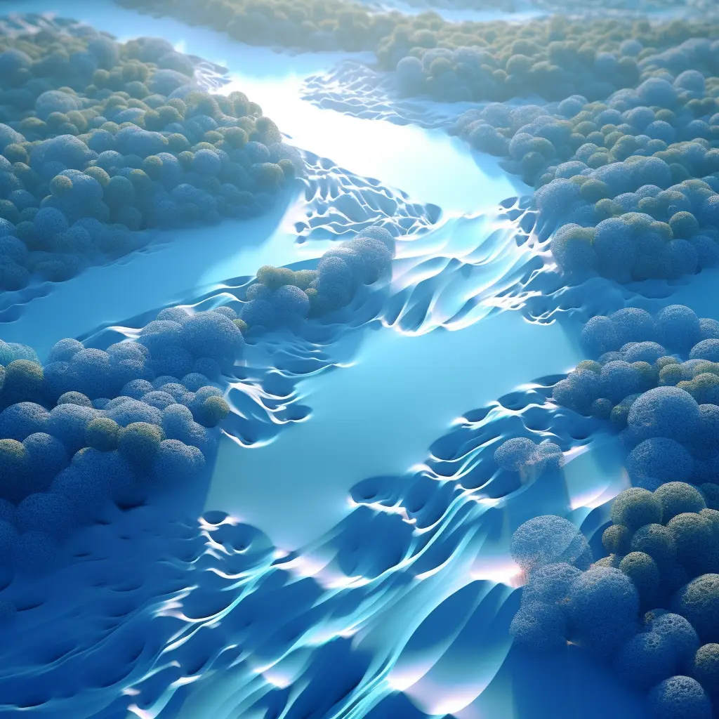 river blue scene model 3D