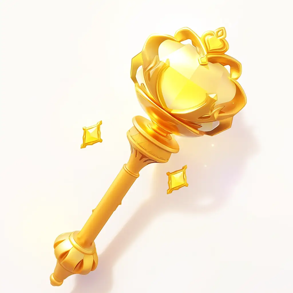 scepter icon 3D game UI gold golden