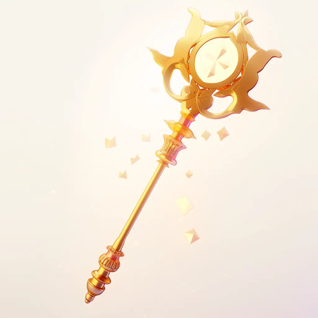 scepter icon 3D game gold golden UI
