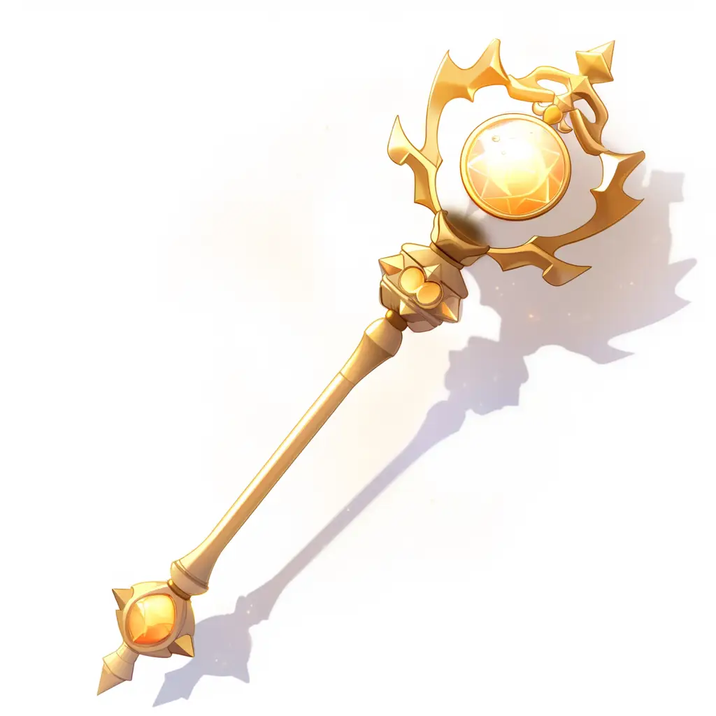 scepter icon 3D game golden gold UI