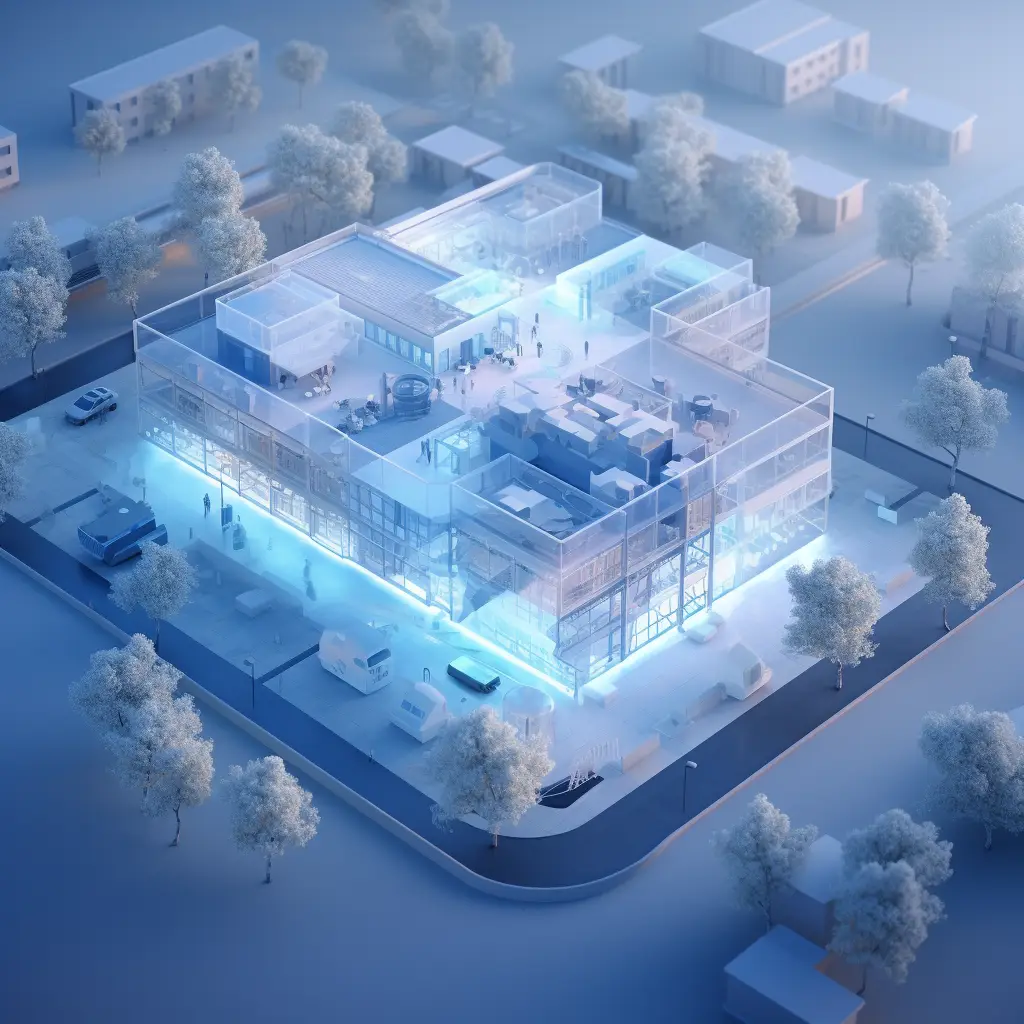 school scene blue model 3D