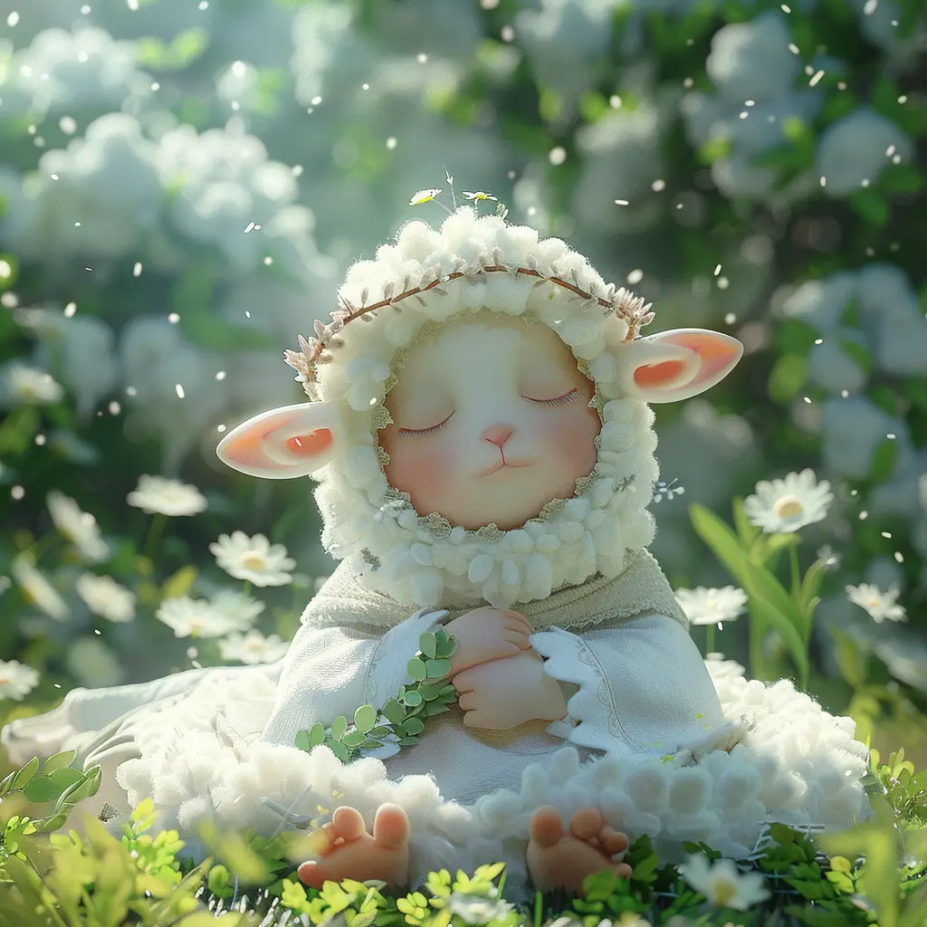 sheep baby cute sleep cartoon animation 3D