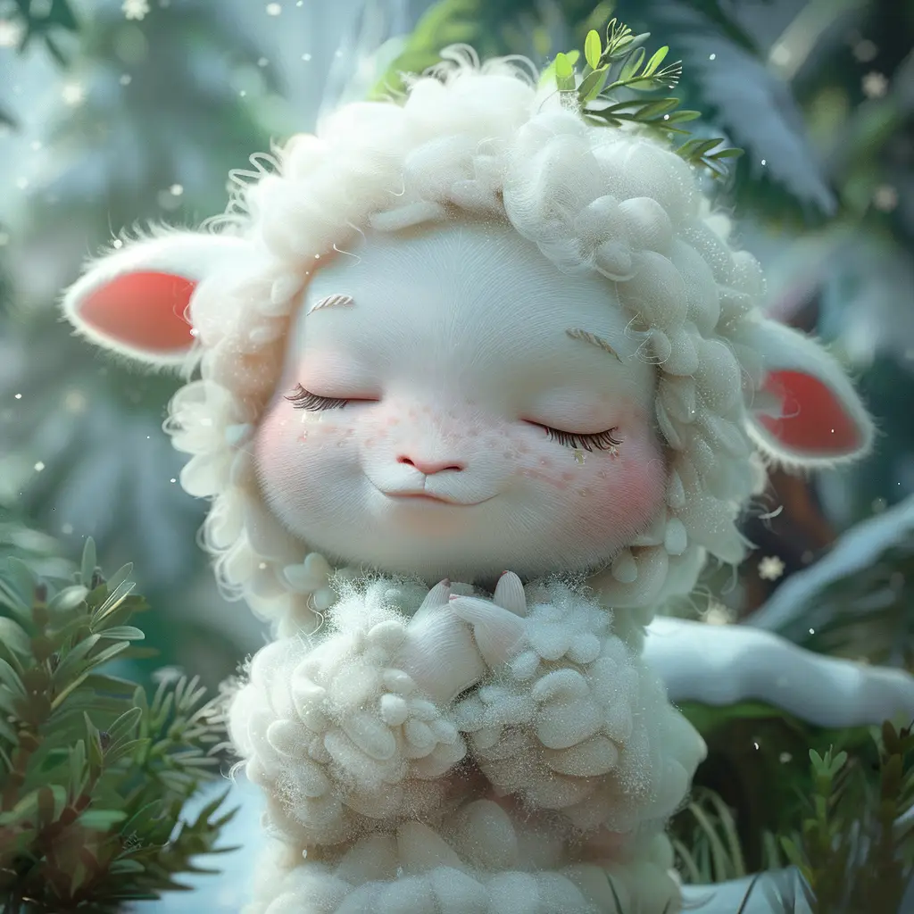 sheep baby sleep cute cartoon animation 3D