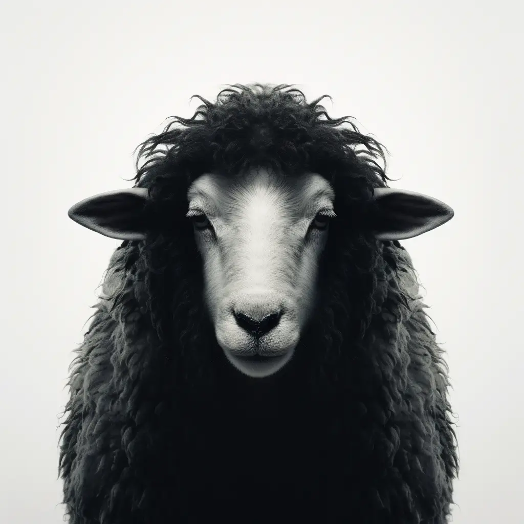sheep black white face head silhouette front photography