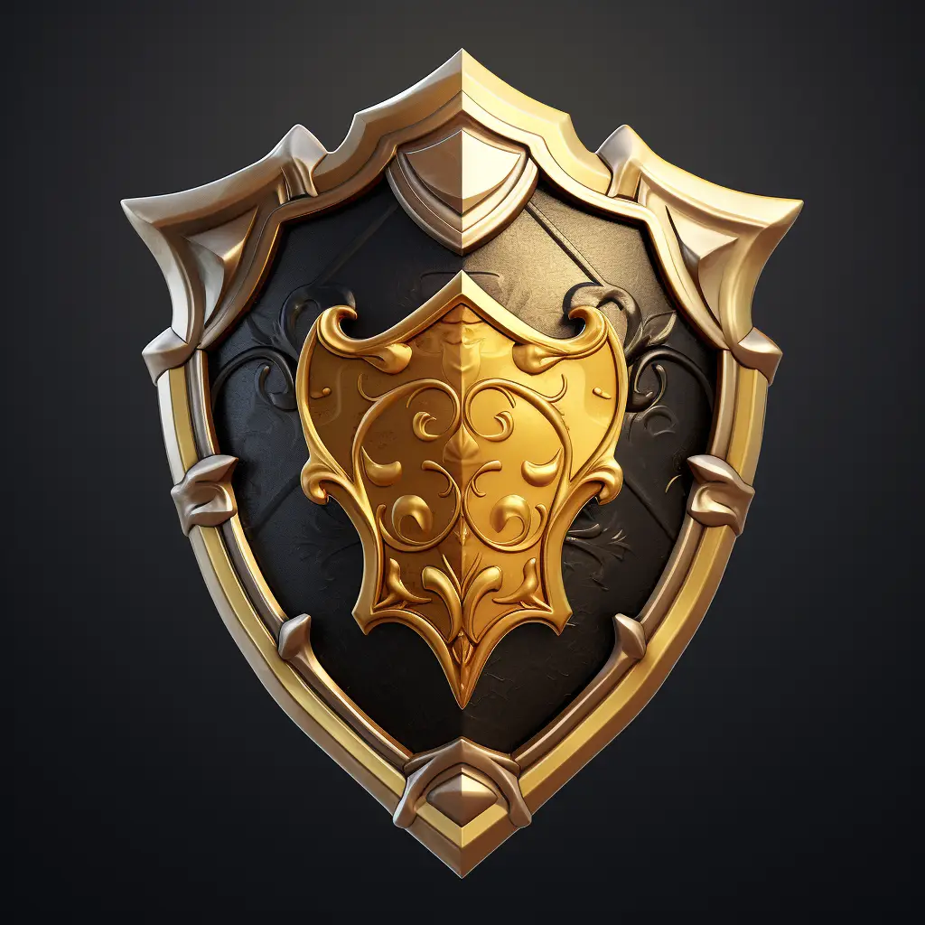 shield 3D material art gold golden game UI icon
