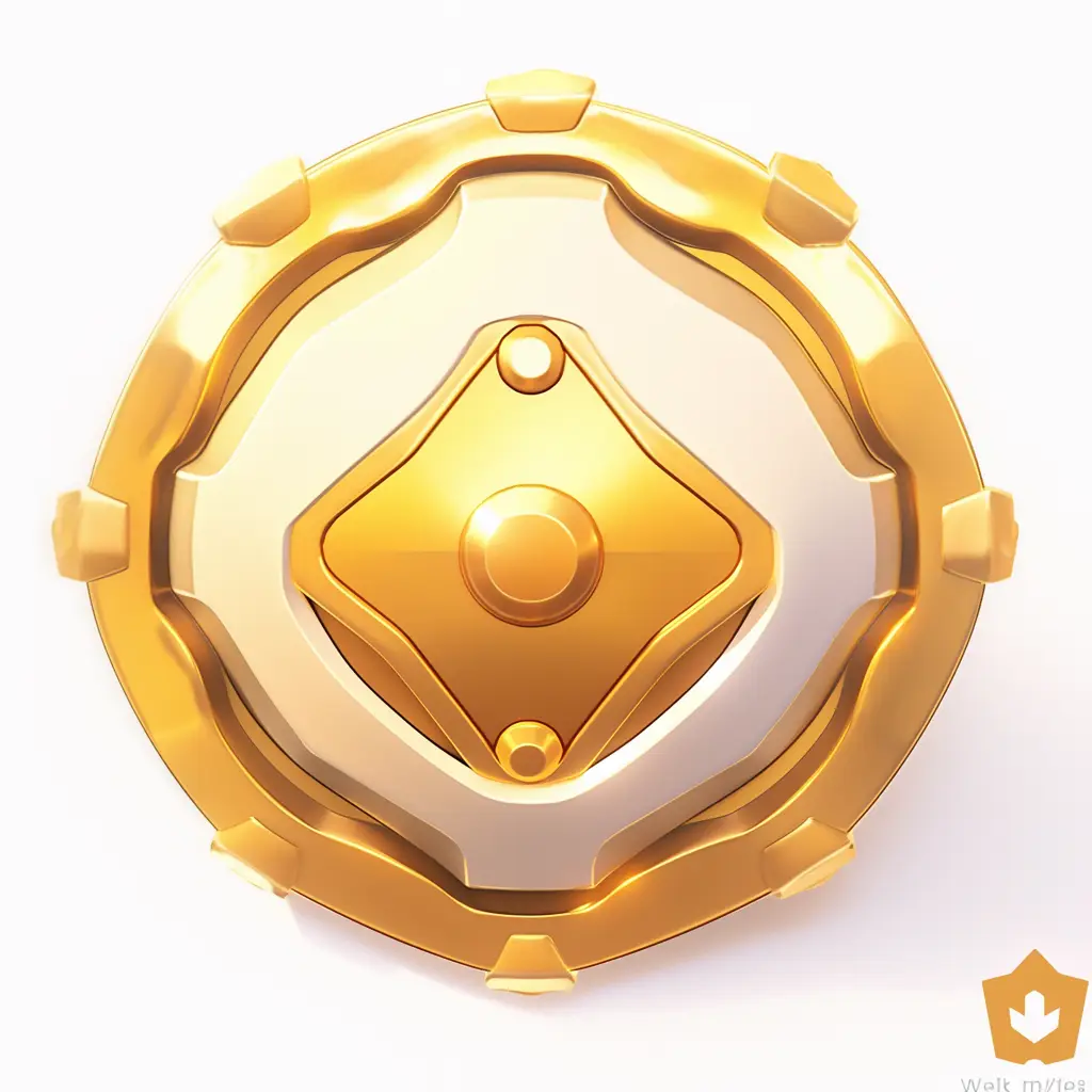 shield icon 3D game gold golden UI