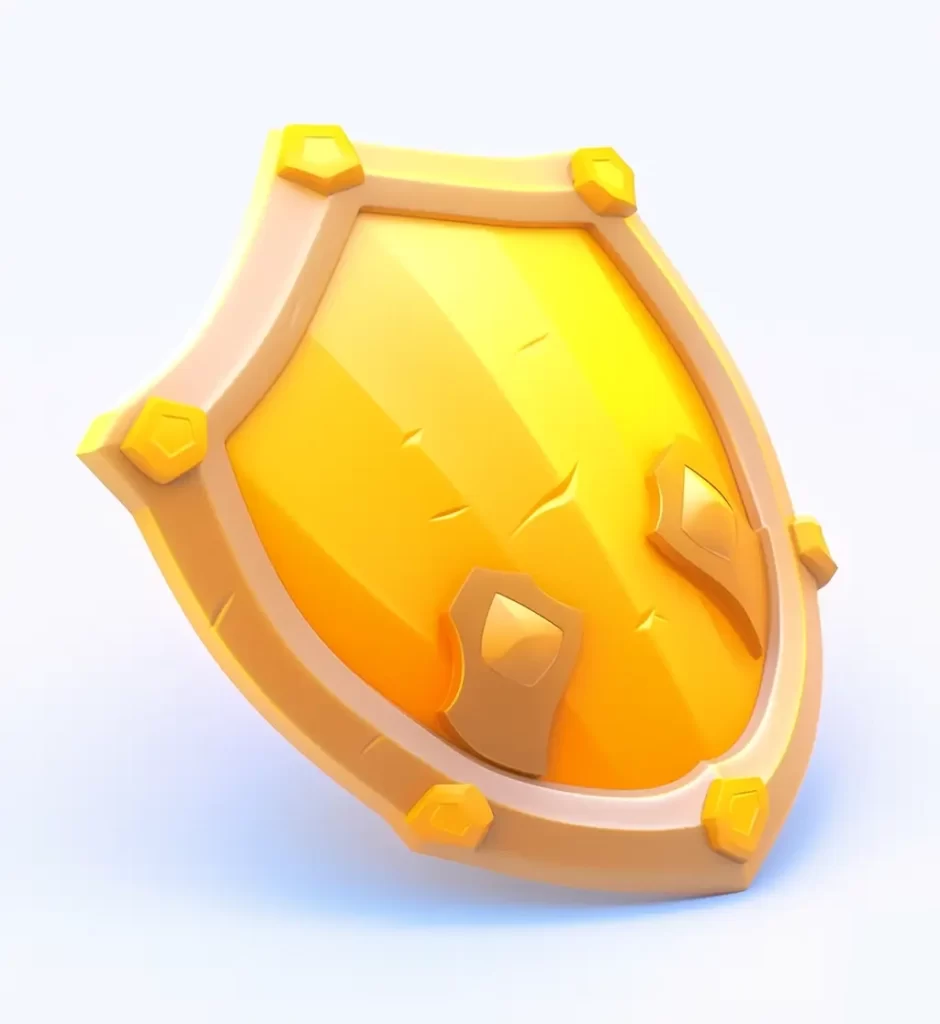 shield icon 3D game golden gold UI