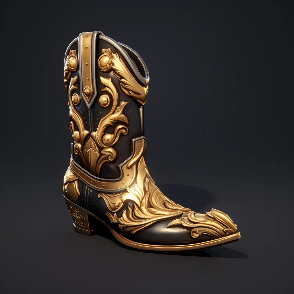 shoe boots 3D material golden art gold UI game icon