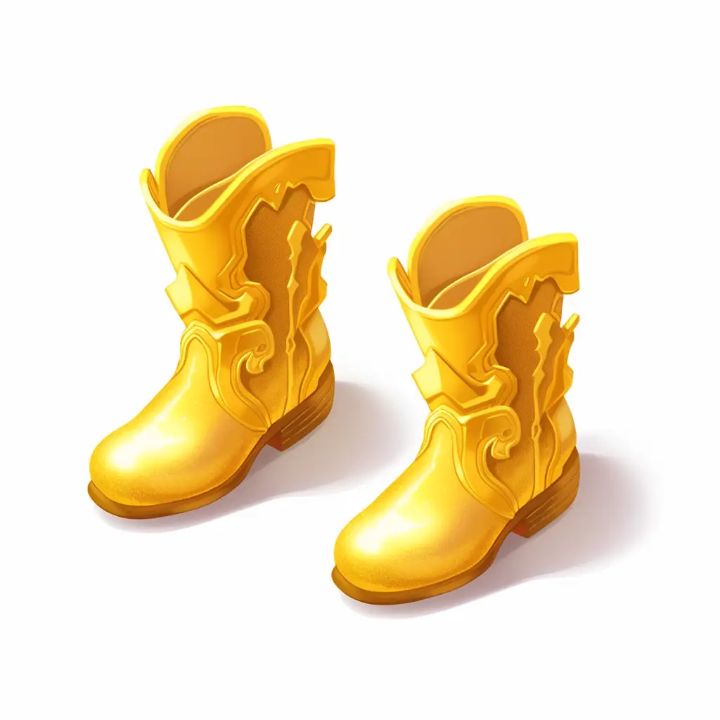 shoes boots icon 3D game gold golden UI
